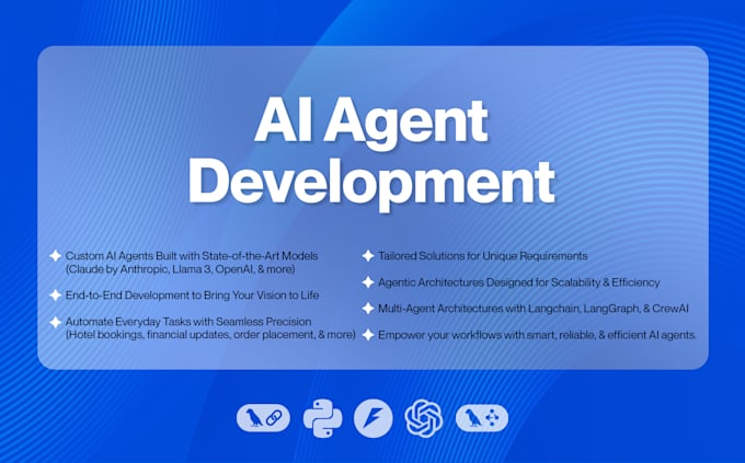 Gig Preview - Build custom ai agents using langchain langgraph crew ai