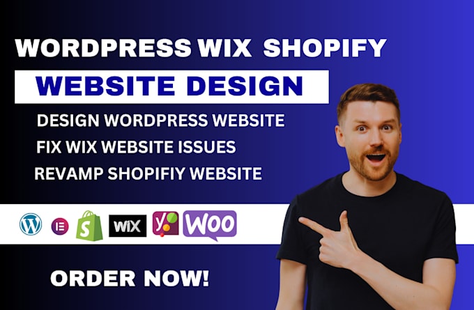 Gig Preview - Design wordpress landing page update wix website revamp shopify website