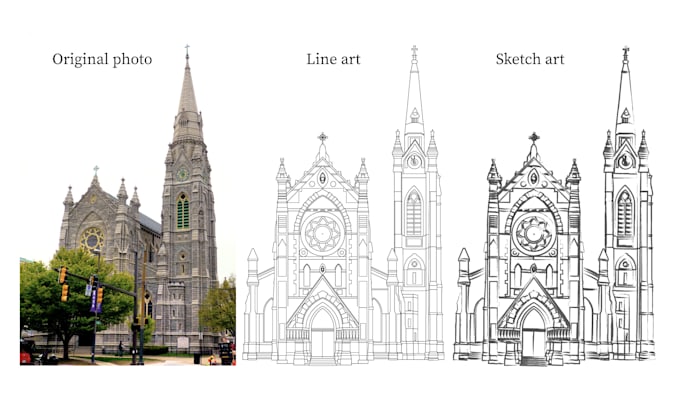 Gig Preview - Draw a sketch of a house portrait or architectural