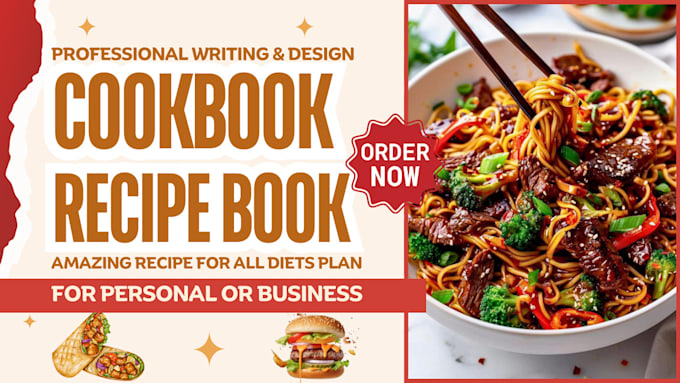 Gig Preview - Writer and design amazing recipes for cookbook recipes book and PDF ebook