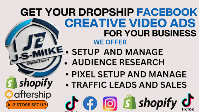 Gig Preview - Create shopify dropshipping facebook animated video ads creative tiktok with ig