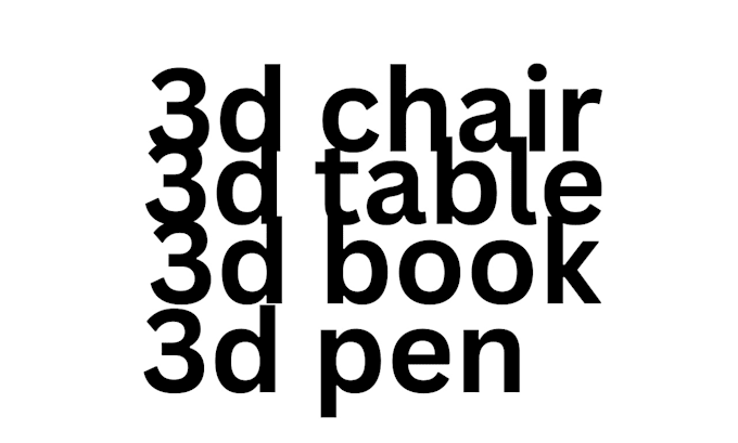 Gig Preview - 3d book, 3d table, 3d chair, 3d pen