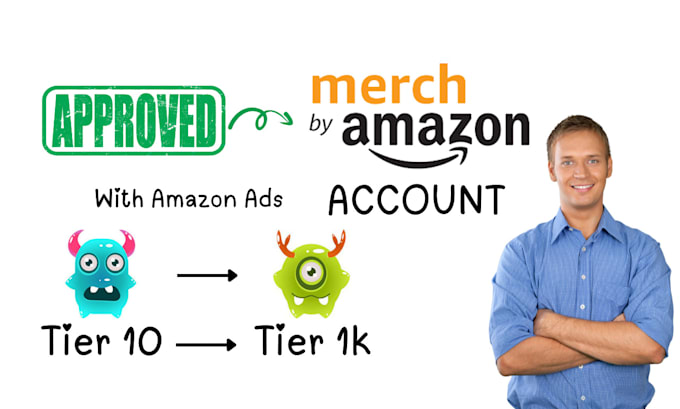 Gig Preview - Help you create a merch by amazon account with ads