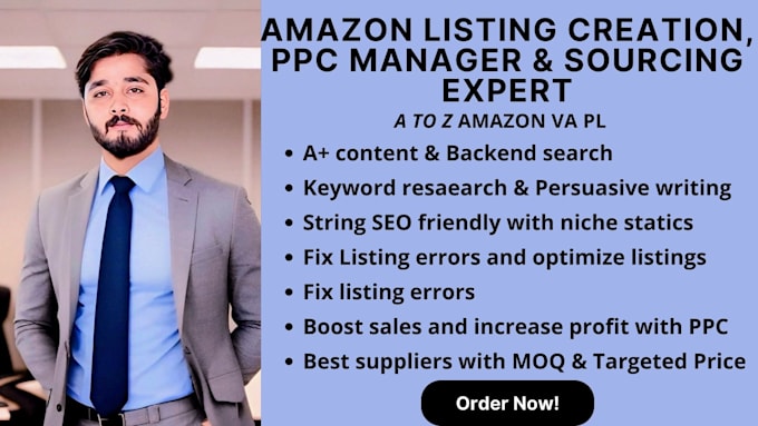 Gig Preview - Create profitable amazon listings, source products and manage PPC campaigns