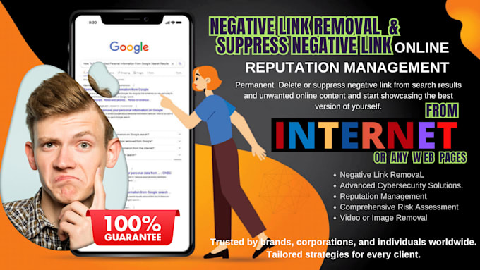 Gig Preview - Remove negative links and do online reputation management reverse SEO to remove