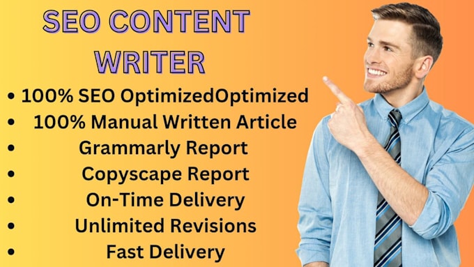 Gig Preview - Professional SEO article writing service for higher google rankings