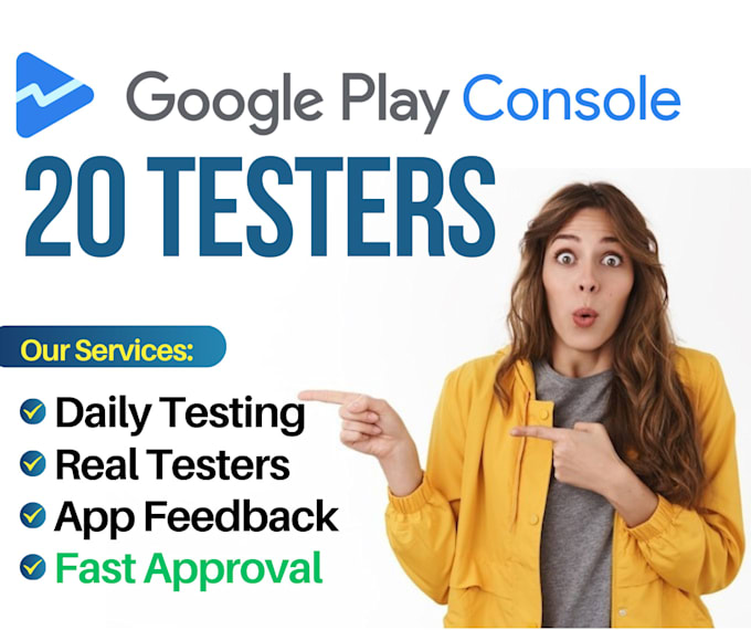 Gig Preview - Real 20 testers for google play console