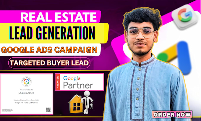 Gig Preview - Targeted real estate google ads for lead generation success