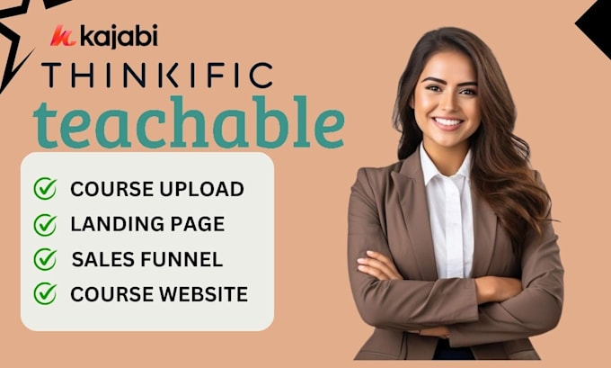 Gig Preview - Kajabi website design kajabi sales funnel thinkific teachable podia