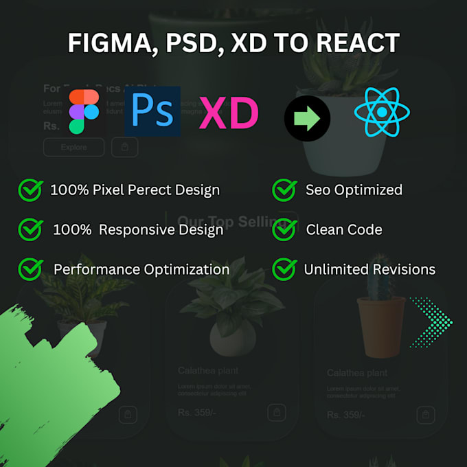 Gig Preview - Convert figma to react next js vue js and integrate apis