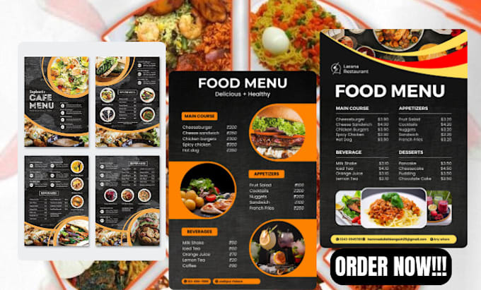 Gig Preview - Do amazing menu design food menu restaurant menu design