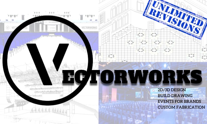 Gig Preview - Do 2d 3d drawings for events in vectorworks