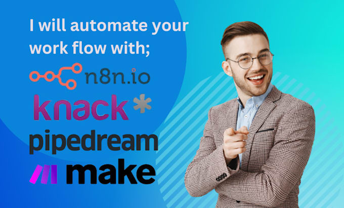 Gig Preview - Automate your workflow with n8n knack make and pipedream for seamless efficiency