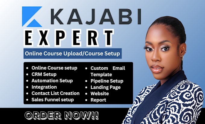 Gig Preview - Do kajabi online course expert, course upload on thinkific, teachable website