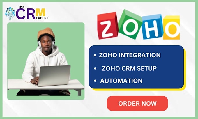 Gig Preview - Integrate zoho one zoho CRM books project analytics and third party apps