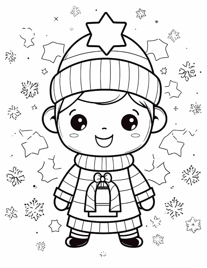 Gig Preview - Send you 10 adorable christmas coloring pages for kids