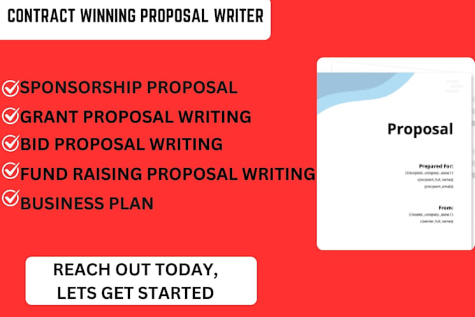 Gig Preview - Craft sponsorship proposal, grant proposal, grant writing,