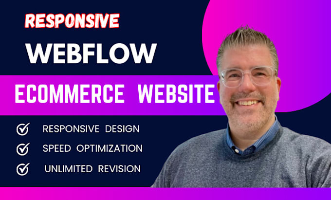 Gig Preview - Design responsive webflow ecommerce website, webflow blog, membership webflow