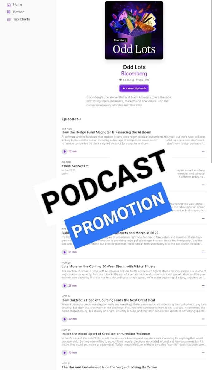 Gig Preview - Do advertise podcast to increase organic people, promotion for your podcast