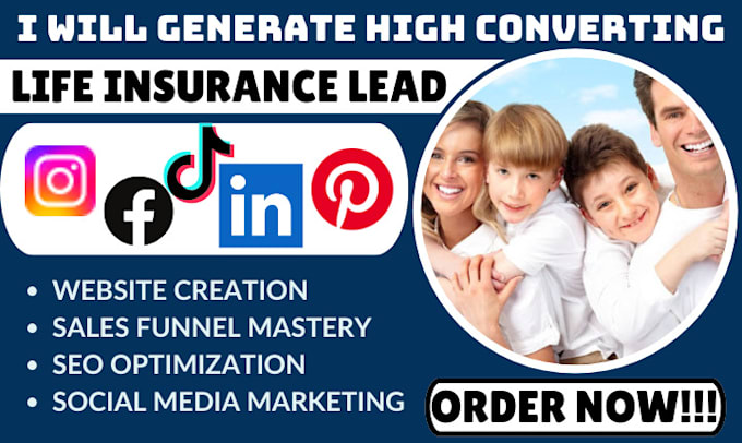 Gig Preview - Life insurance lead, life insurance website, sales funnel, landing page