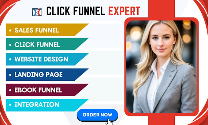 Gig Preview - Design your sales funnel, clickfunnels, gohighlevel page