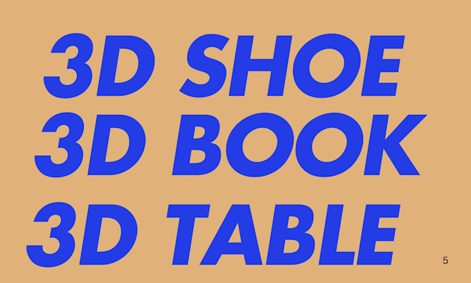 Gig Preview - Do 3b shoe 3d book 3d table 3d spoon