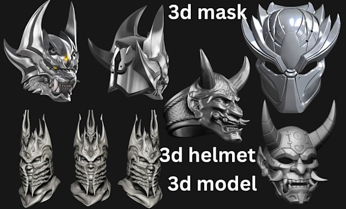 Gig Preview - Sculpt 3d helmet, 3d mask,printable mask, cosplay 3d model, 3d mask for printing