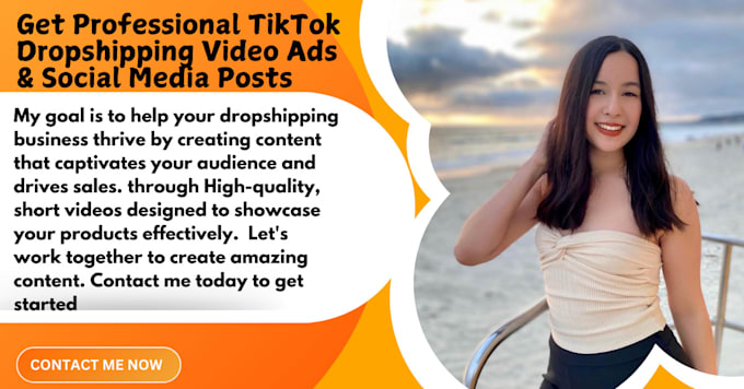 Gig Preview - Do tiktok dropshipping video ads social media post content creator