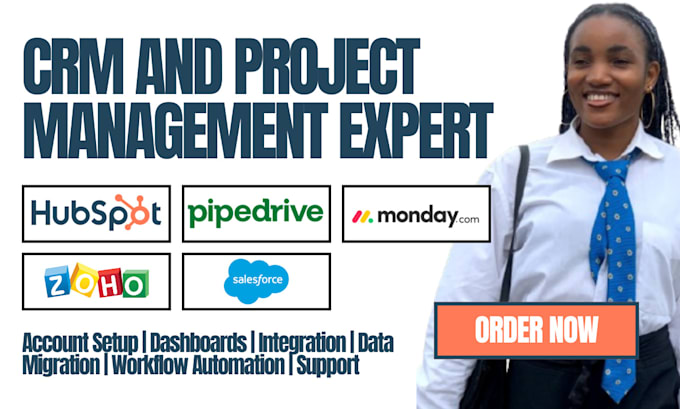 Gig Preview - Do salesforce hubspot microsoft dynamics365 zoho crm pipedrive monday freshsales