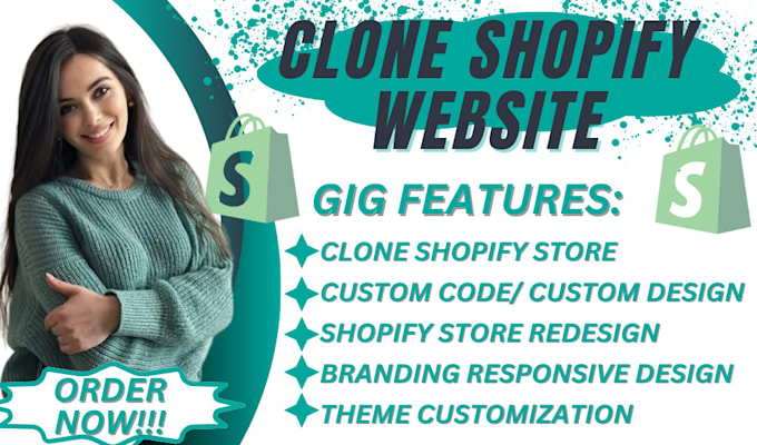 Gig Preview - Duplicate, copy or clone shopify store redesign shopify website shopify design