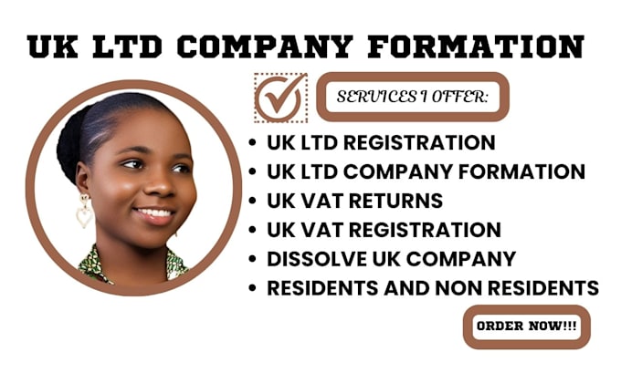 Gig Preview - Do UK ltd company formation, UK vat registration, UK ltd company registration