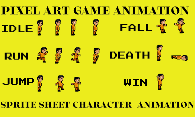 Gig Preview - Create pixel art animation pixel sprite sheet game art animation pixel charcater