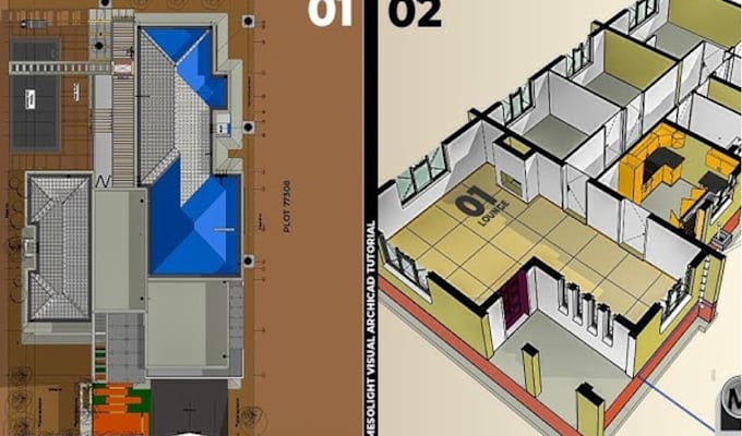 Bestseller - blueprint design, 3d architecture drawing, 3d visualization site plan floor plan