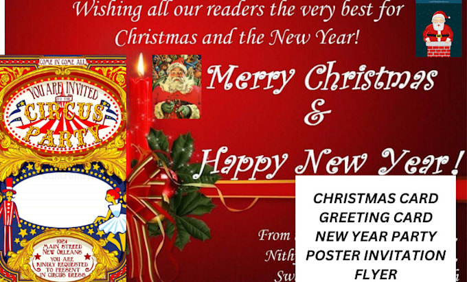 Gig Preview - Do christmas card, greeting card, new year, party poster, invitation flyer