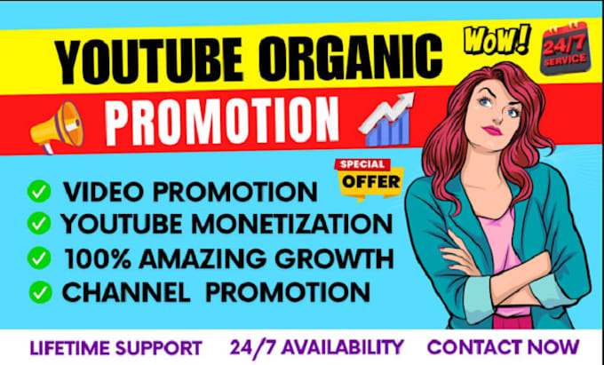 Gig Preview - Do organic youtube video and channel promotion with monetization