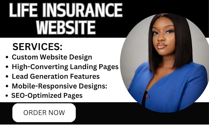 Gig Preview - Design life insurance website health insurance website insurance landing page