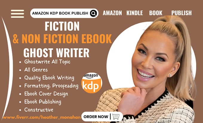 Gig Preview - Ebook writer, KDP ebook ghostwriter, fiction and nonfiction ghost book writer