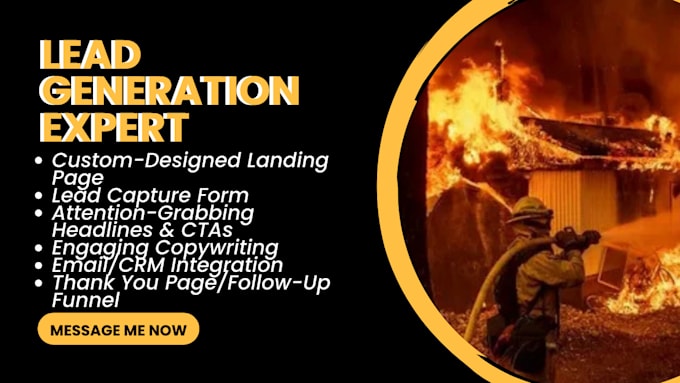 Bestseller - generate highly converting fire damage leads landing page sales funnel