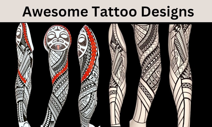 Gig Preview - Draw custom tattoo full or half sleeve tattoo design in  mandala or maori style