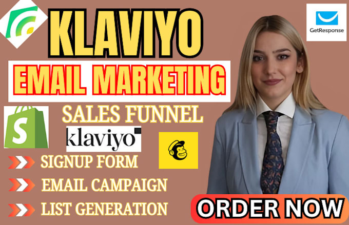 Gig Preview - Setup shopify klaviyo sms email marketing template flows for shopify sales