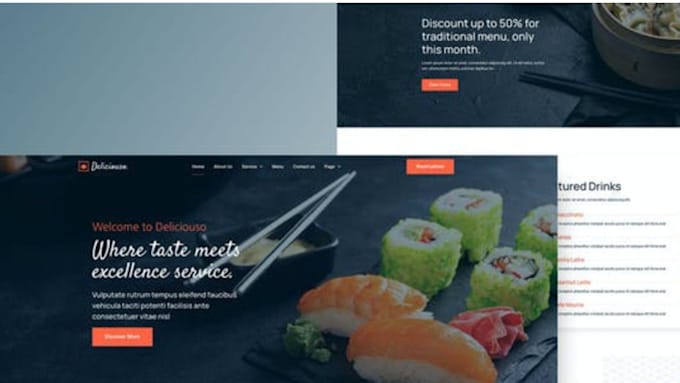 Bestseller - restaurant website food catering website food cafe website food truck website