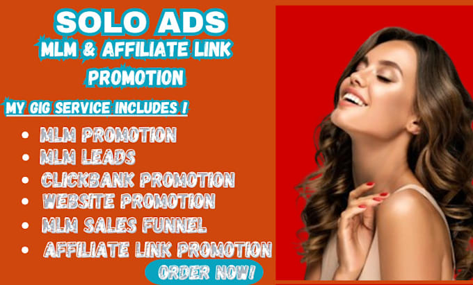 Gig Preview - Blast solo ads USA affiliate link promotion boost sign up MLM leads generation