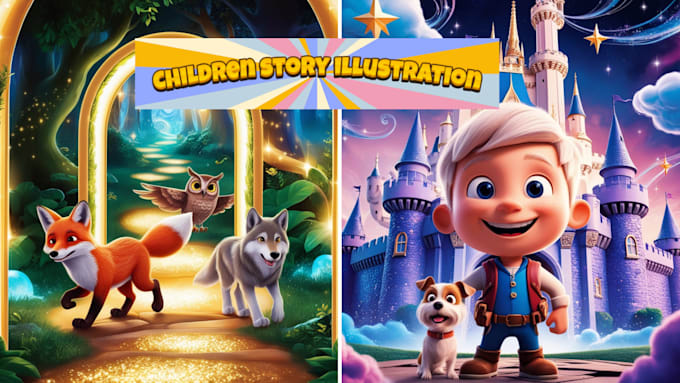 Gig Preview - Illustrate children story illustration, children book, storybook, illustration