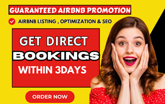 Gig Preview - Optimize airbnb listing with promotion and marketing