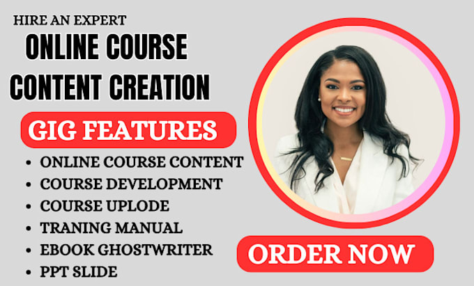 Gig Preview - Create online course content creation training manual ebook ghostwriter