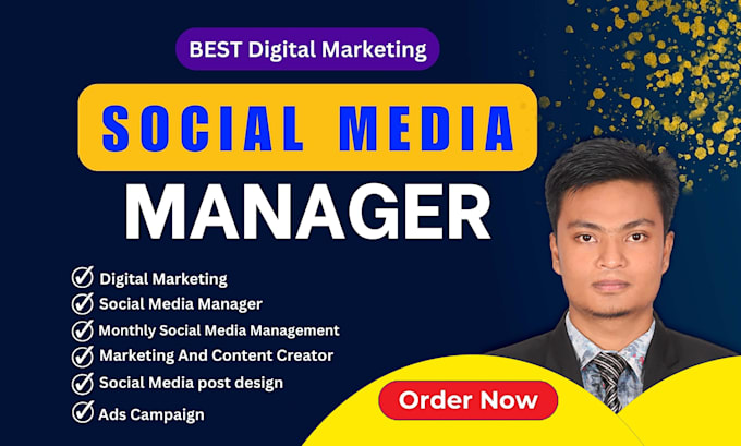 Gig Preview - Be your digital marketing manager and social media specialist