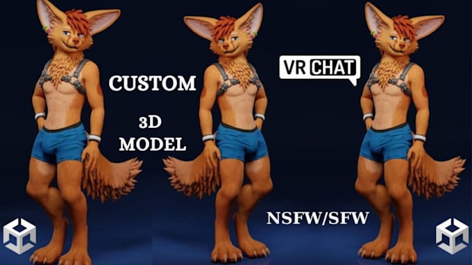 Bestseller - do custom vrchat avatar, 3d vtuber model, fursona vtuber, 3d nsfw model for vr