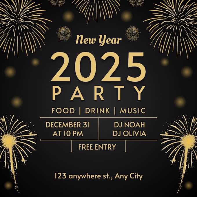 Gig Preview - Create new year eve invitation card