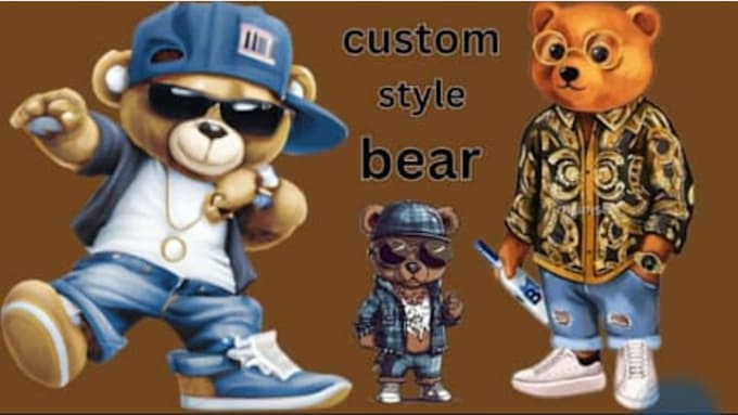 Gig Preview - Make polo teddy bear cartoon mascot for logo and streetwear t shirt design