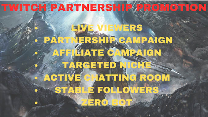 Bestseller - do your twitch partnership promotion by email leads to live audience